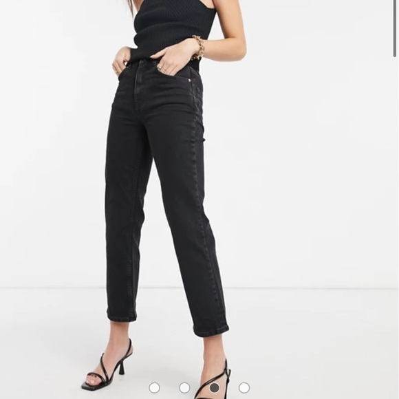 ASOS high rise stretch 'slim' straight leg jeans - Picture 3 of 9